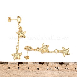 304 Stainless Steel Dangle Stud Earrings&nbsp;EJEW-P325-03G