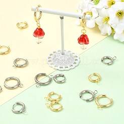 16Pcs 201 Stainless Steel Huggie Hoop Earring Findings&nbsp;STAS-FS0002-27B