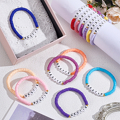 30Pcs Handmade Polymer Clay & Acrylic Bead Bracelets&nbsp;BJEW-PH02007