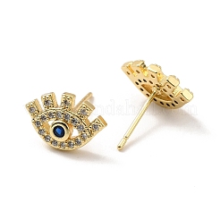 Sapphire Rhinestone Evil Eye Stud Earrings&nbsp;EJEW-M209-07G