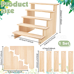 5-Tier Assemble Wood Display Riser Stands&nbsp;ODIS-WH0095-019B