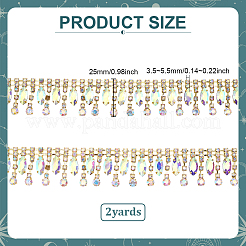 2Yards Iron & Glass Beaded Trim Garland Strand&nbsp;OCOR-ME0001-70