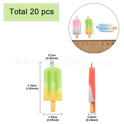 Rainbow Resin Pendants&nbsp;CRES-YW0002-44