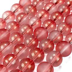 Frosted Transparent Glass Bead Strands&nbsp;GLAA-P065-10mm-06