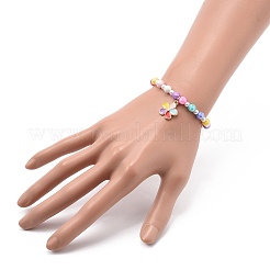 5Pcs 5 Style Round & Heart & Clover Beaded Bracelets Set&nbsp;BJEW-JB08929