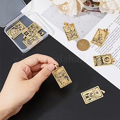 8Pcs 8 Styles 201 Stainless Steel Pendants&nbsp;STAS-DC0016-09