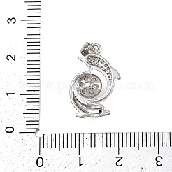 Brass Micro Pave Cubic Zirconia Pendants&nbsp;KK-A269-13P