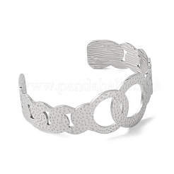 Oval 304 Stainless Steel Cuff Bangles for Women&nbsp;BJEW-B104-17P