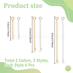 18Pcs 6 Styles Brass Chain Extender&nbsp;FIND-NB00002
