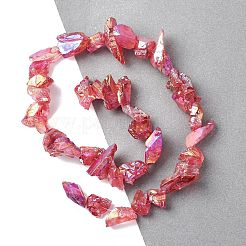 1 Strand Electroplated Natural Quartz Beads Strands&nbsp;G-PA0001-18B