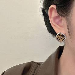 Brass & Resin Stud Earrings&nbsp;FS-WGCDE8B-02