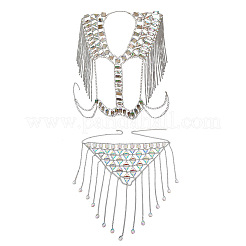 Clear AB Acrylic & Alloy Tassel Sexy Suit Jewelry Night Shop Shoulder Body Chains for Women&nbsp;WG261D8-02