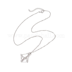 304 Stainless Steel Empty Macrame Pouch Pendant Singapore Chain Necklaces&nbsp;NJEW-JN05284-01