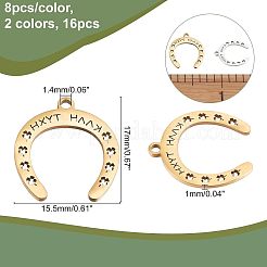 16Pcs 2 Colors 201 Stainless Steel Pendants&nbsp;STAS-CA0001-52