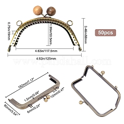 2Pcs 2 Style Iron Purse Frame Handle&nbsp;FIND-WR0002-95