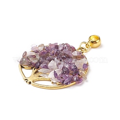 Natural Mixed Gemstone Chips European Dangle Charms&nbsp;PALLOY-JF01908