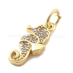 Brass Micro Pave Cubic Zirconia Pendants&nbsp;KK-Q029-02A-G