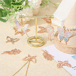 5 Styles Butterfly Zinc Alloy Open Back Bezel Pendants&nbsp;FIND-CA0009-52RG