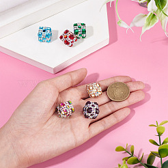 6Pcs 6 Colors Handmade Polymer Clay Rhinestone Beads&nbsp;RB-TA0001-31