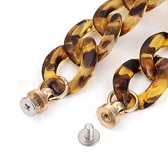 Acrylic Imitation Leopard Skins Curb Chain for DIY Keychains&nbsp;X-HJEW-JM00400-01