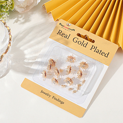 14Pcs Brass with Glass Stud Earring Findings&nbsp;KK-BBC0020-89