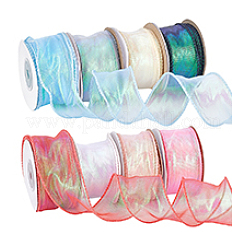 8 Rolls 8 Colors Rainbow Iridescent Laser Polyester Ribbon&nbsp;OCOR-PH0004-27