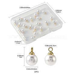 24Pcs ABS Plastic Imitation Pearl Charms&nbsp;KK-FS0001-78