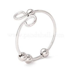Alloy Rotating Beaded Open Cuff Ring&nbsp;STAS-E047-01P-1