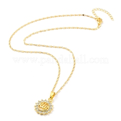 Golden Alloy Rhinestone Pendant Necklaces&nbsp;LS-NJEW-P284-01G