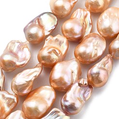 Natural Nucleated Pearl Beads Strands&nbsp;PEAR-B004-15M-06B