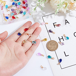 12Pcs 12 Color Glass Charms&nbsp;PALLOY-AB00038