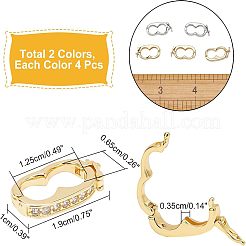 8Pcs 2 Colors Brass Peanut Twister Clasp&nbsp;KK-CA0003-05