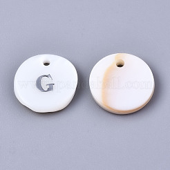 Natural Freshwater Shell Pendants&nbsp;SHEL-Q018-01A-G-P