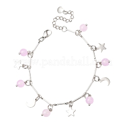 3Pcs Stainless Steel and Natural & Dyed Malaysia Jade Charm Bracelets&nbsp;BJEW-JB12418