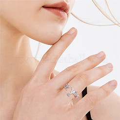 Rhodium Plated 925 Sterling Silver Cuff Rings&nbsp;JR812A