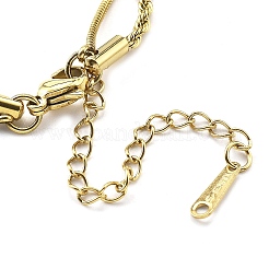 304 Stainless Steel Rope Chain Bracelets&nbsp;BJEW-R003-04G-01