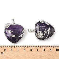 Natural Amethyst Heart Pendants&nbsp;G-S391-01P-L