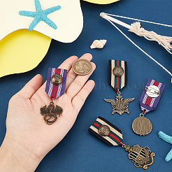 4Pcs 4 Style Medal Alloy Lapel Pin&nbsp;JEWB-GA0001-06