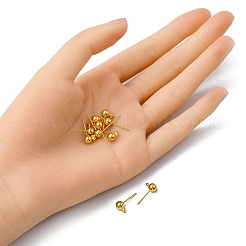 Brass Ball Post Ear Studs&nbsp;KK-YW0001-11G