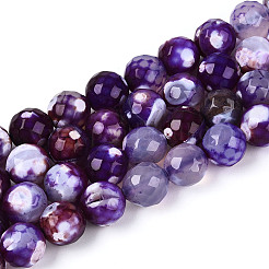 Dyed & Heated Natural Fire Crackle Agate Beads Strands&nbsp;G-N359-01B-07