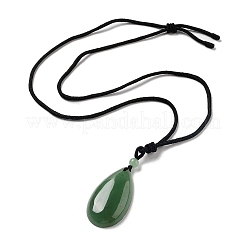 Natural Green Aventurine Pendant Necklace with Nylon Cord for Women&nbsp;NJEW-L464-A07