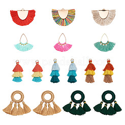 22pcs 11 style Polyester Cotton Tassel Pendants&nbsp;FIND-BT0001-05