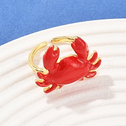 Brass Enamel Adjustable Cuff Rings&nbsp;LS-RJEW-C145-02B-G