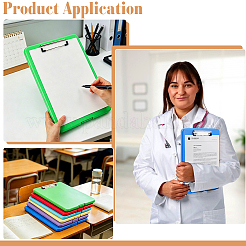7Pcs 7 Colors Rectangle Plastic Clipboards&nbsp;AJEW-GA0010-13