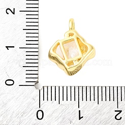 Brass Pave Clear Cubic Zirconia Pendants&nbsp;LS-KK-Z051-01G-03