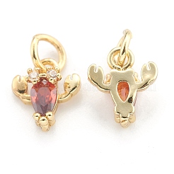 Brass Cubic Zirconia Pendants&nbsp;LS-ZIRC-O041-01G
