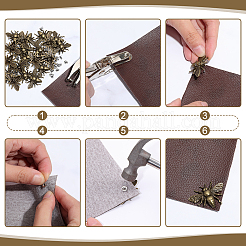 20Pcs Zinc Alloy Bees Decorative Rivets&nbsp;FIND-PH0062-14AB