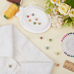 24Pcs 6 Colors 1-Hole Alloy Resin Buttons&nbsp;BUTT-ME0001-17