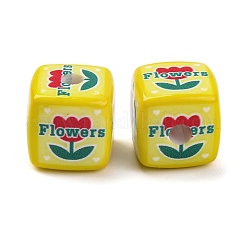 Printed Opaque Acrylic Beads&nbsp;SACR-A009-01E