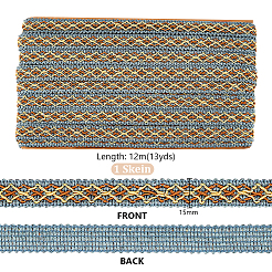 12M Braided Polyester Rhombus Ribbons&nbsp;SRIB-WH0011-267C